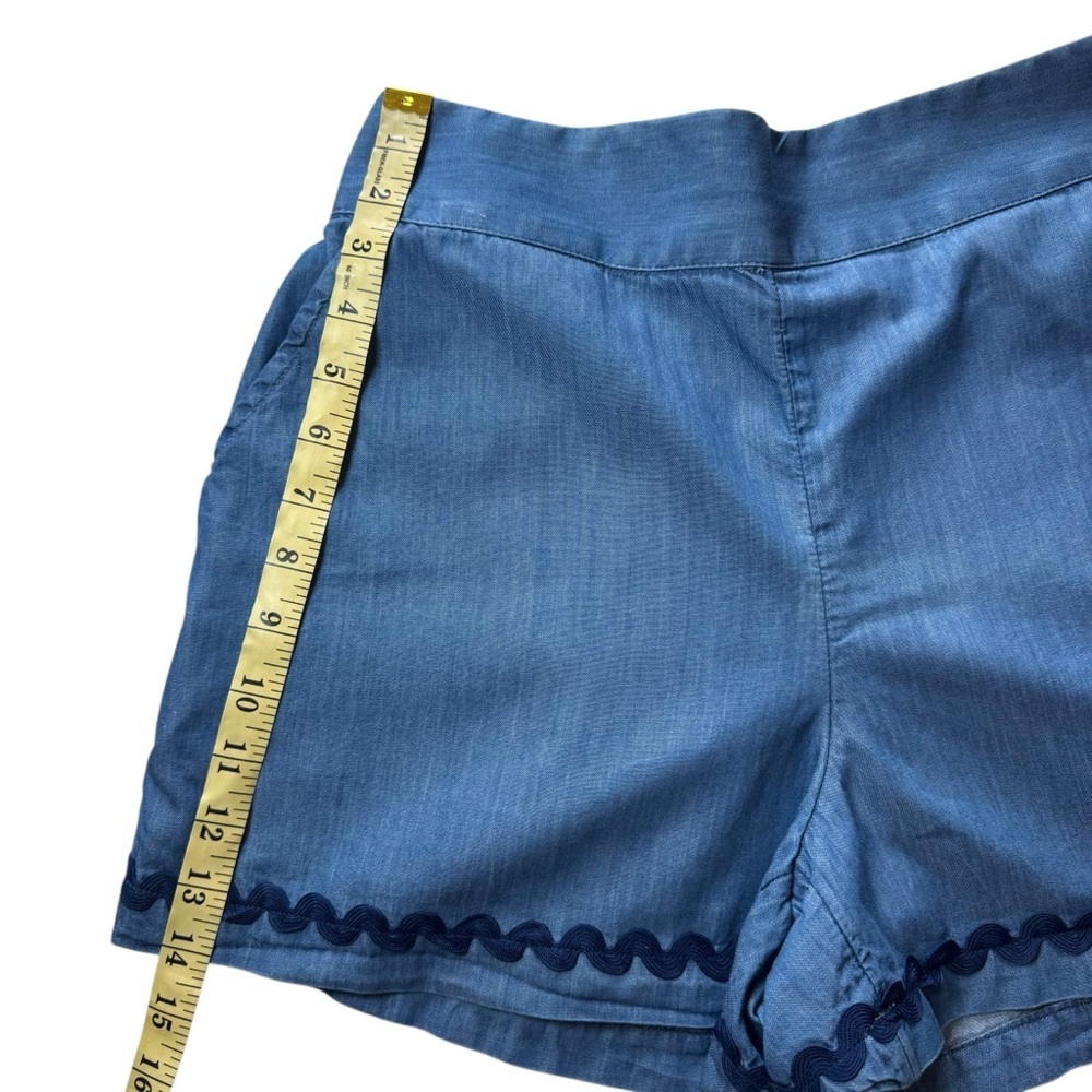 Crown & Ivy Blue Chambray Women's Top and Short Set Size Small - Picture 4 of 10